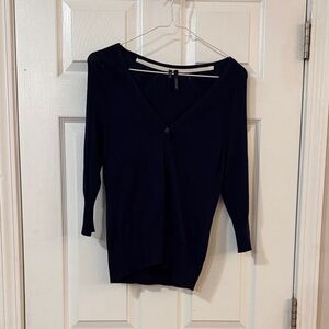 Maurices Navy Top with Cream Trim